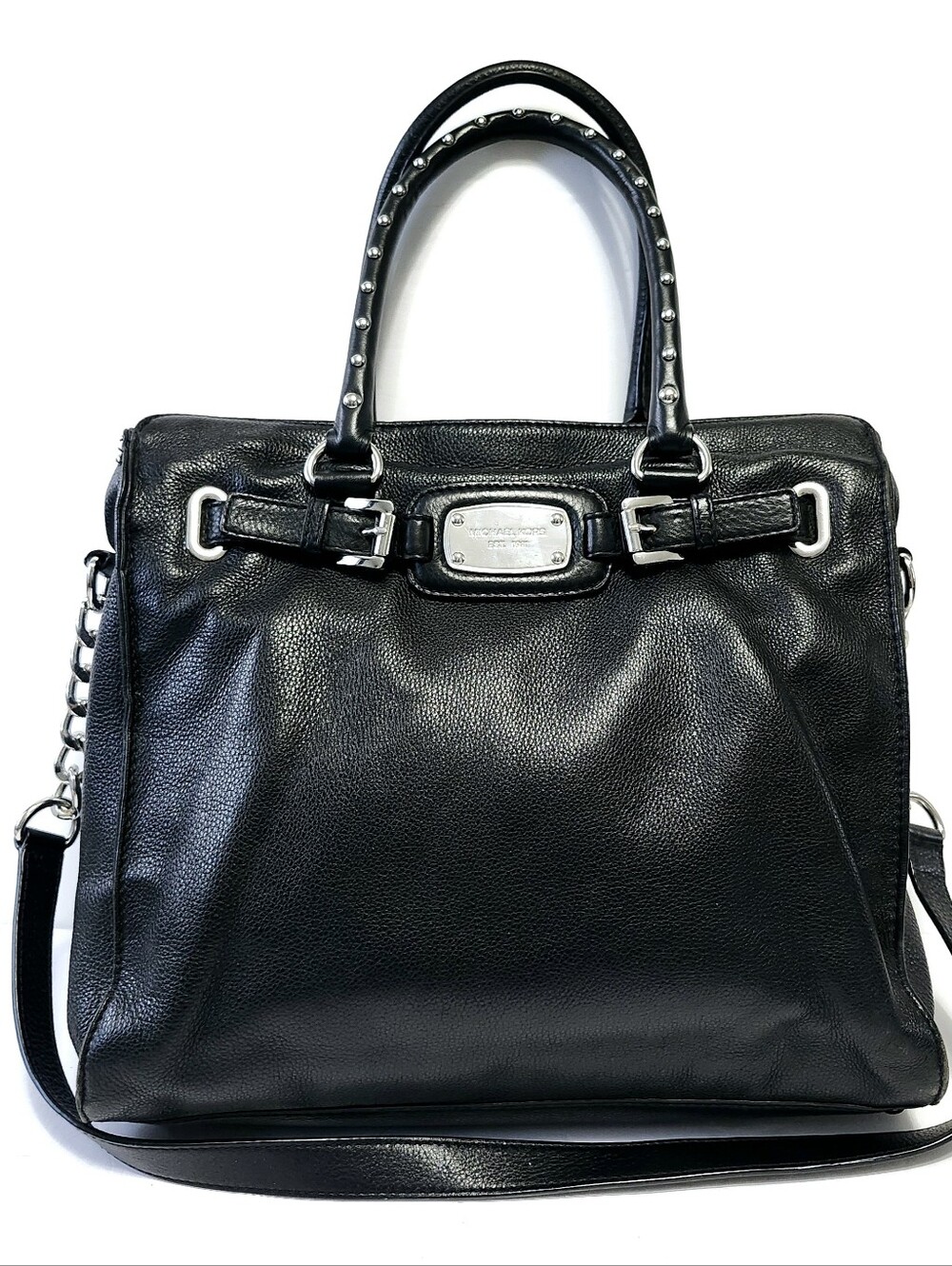 Michael Kors LEATHER Large Tote Bag Black Purse